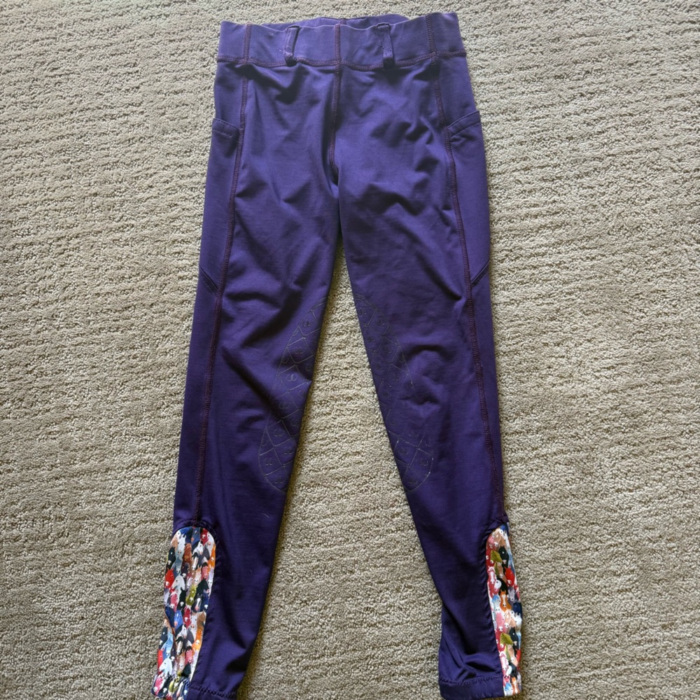 Ovation Purple AeroWick Riding Breeches Silicone Knee Patch Equestrian